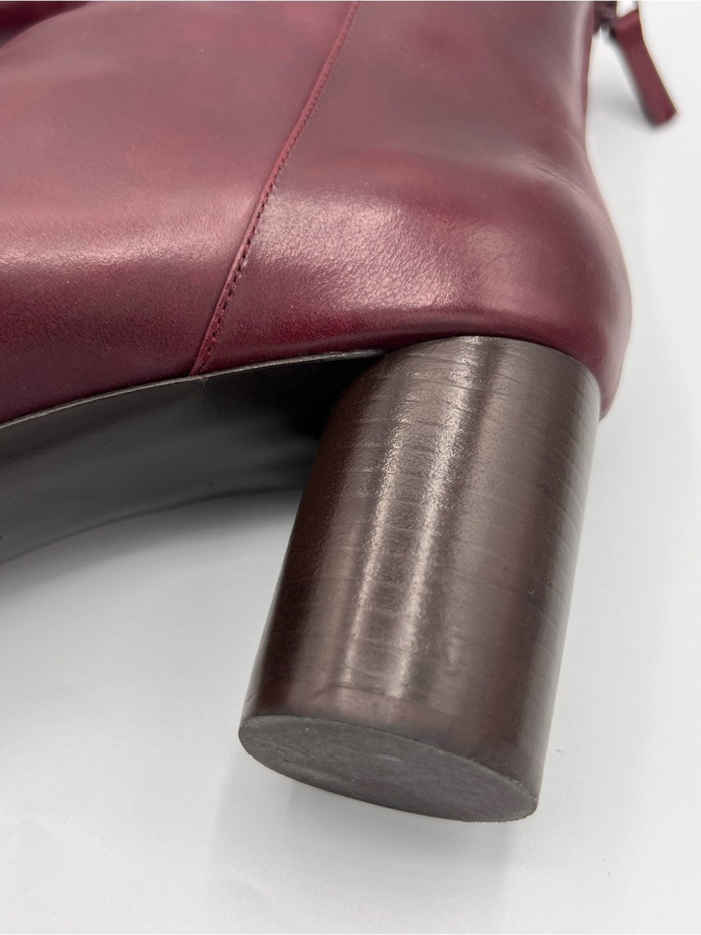 Sandro Paris Leather Ankle Boots Dark Red Sz 39 (9) - Picture 9 of 9